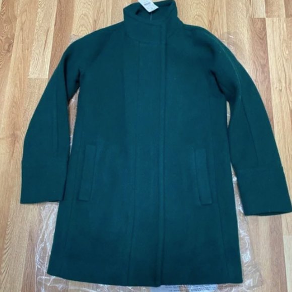 J. Crew City Coat - Dark Forest Green - Size 0 - Picture 3 of 4